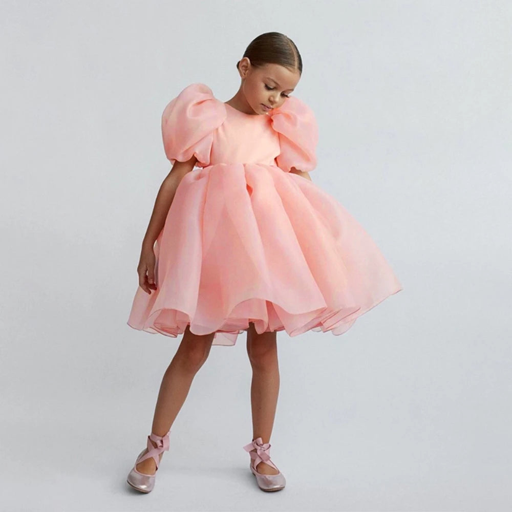 Floral Print Girls' Party Dress
