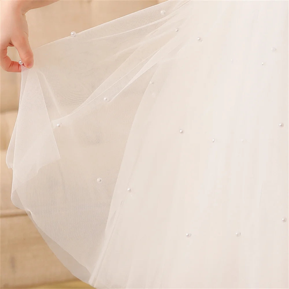 Backless Bow Flower Girl Tulle Dress