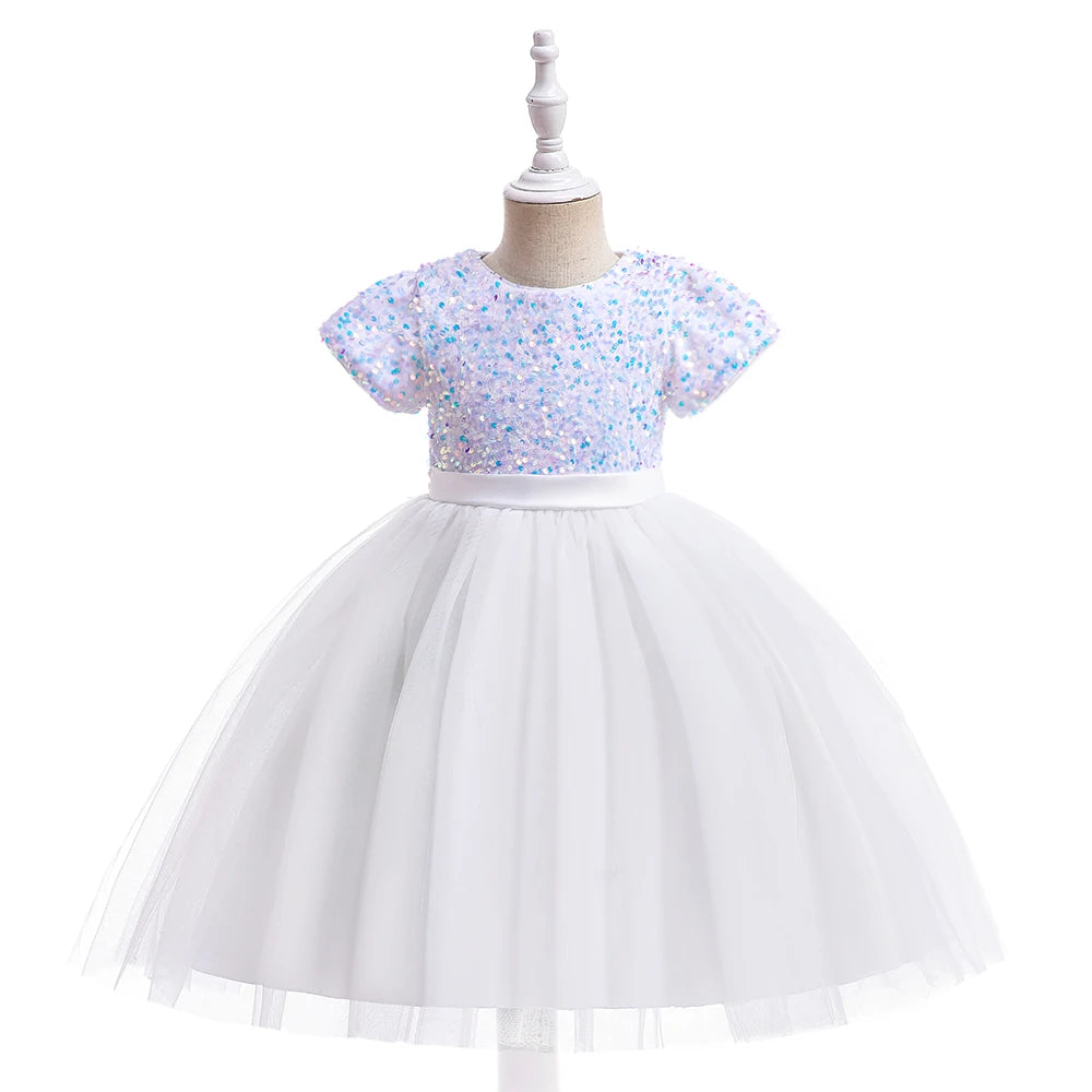 Sequin Bow Party Dress for Girls