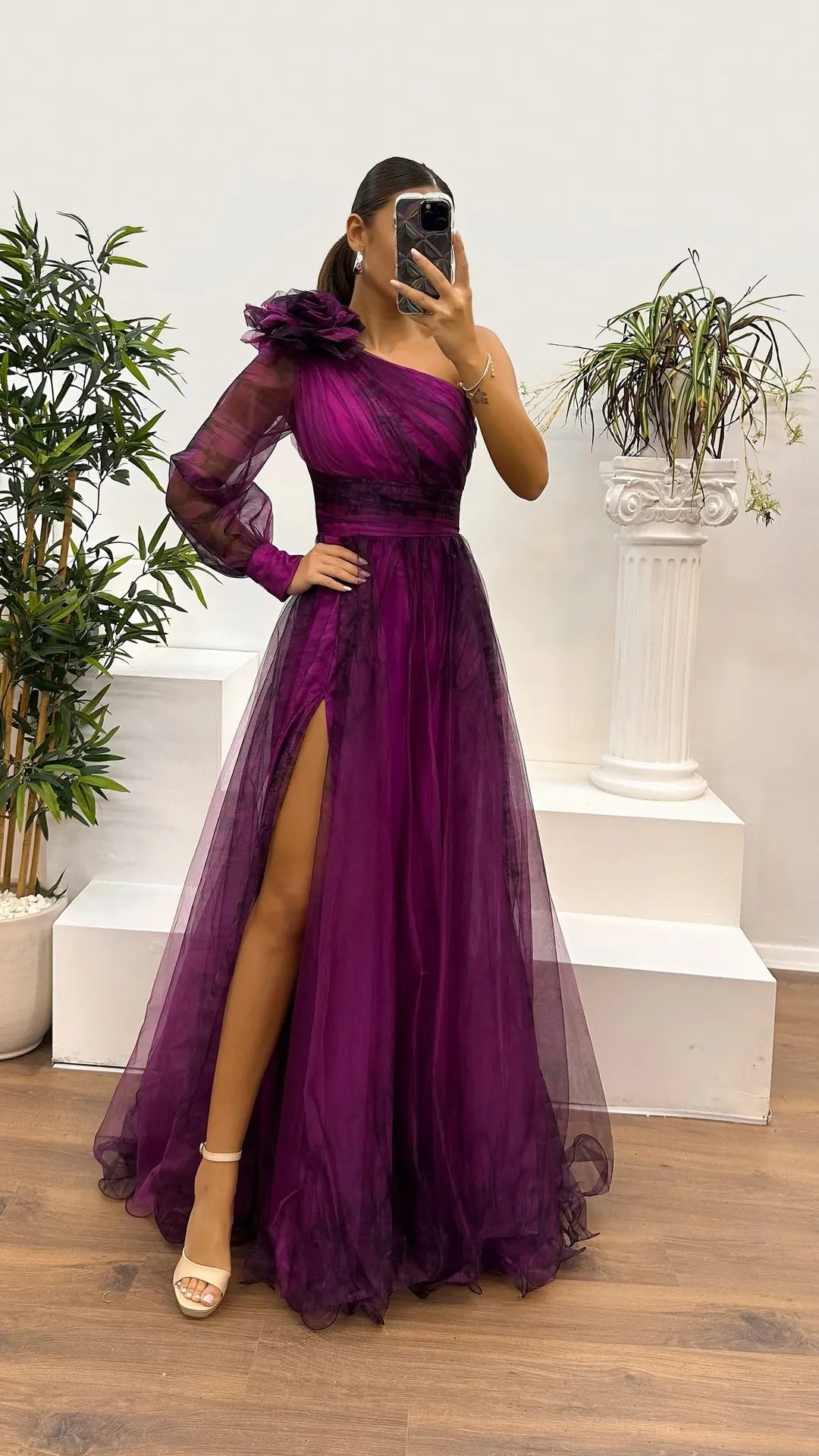 Women's Wedding Dress Spring Autumn New Sexy Off-shoulder Mesh Print Slit Casual Loose Party Prom Dresses For Women Robe Femal
