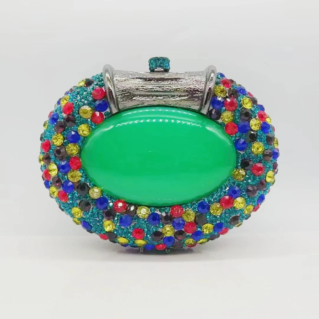 Oval Crystal Bridal Clutch