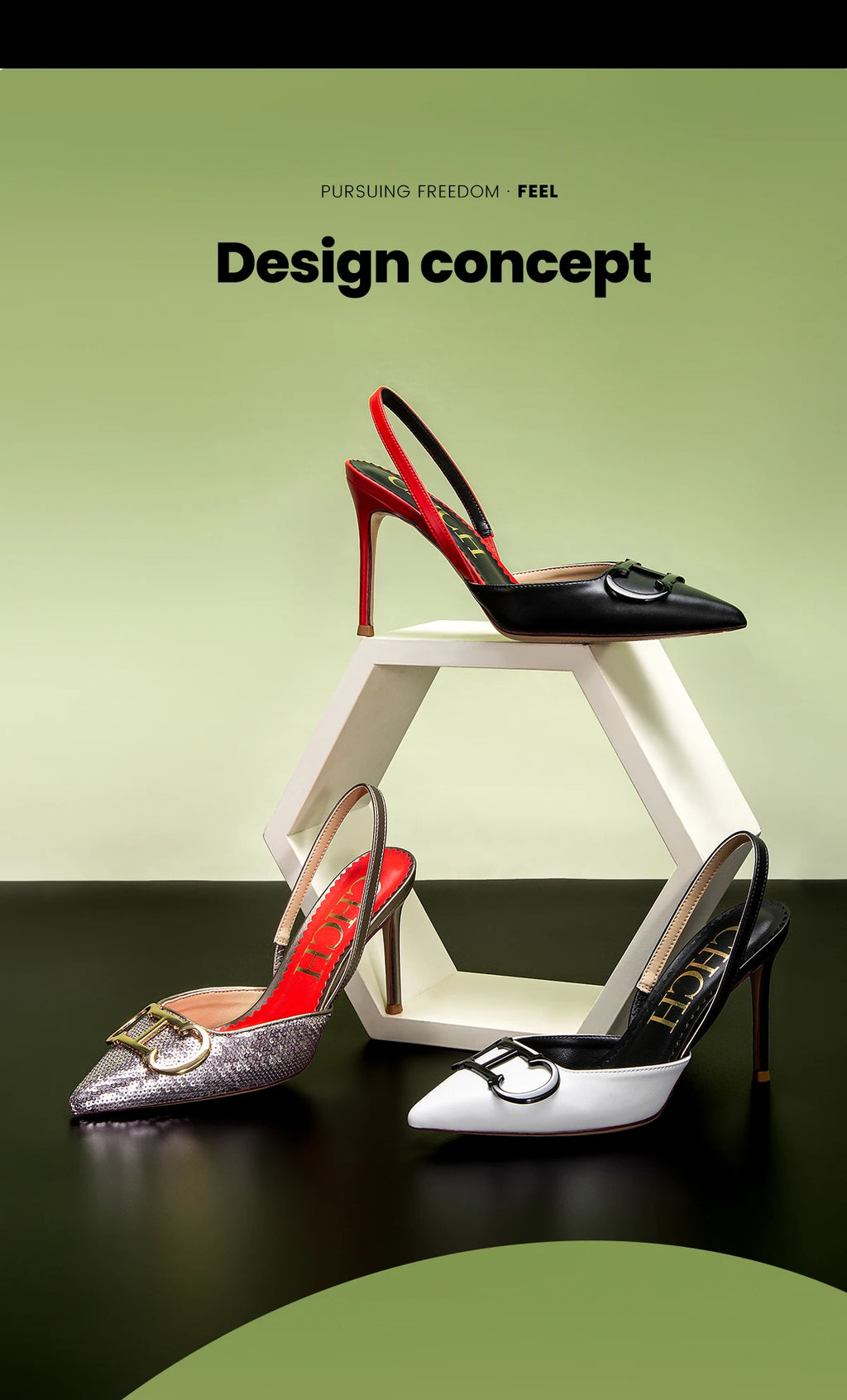 Strappy Closed-Toe Bridal Heels