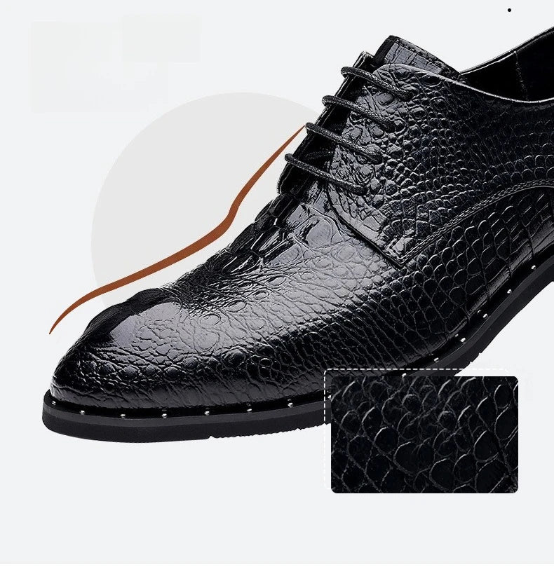 Men's Dress Shoes Business Formal Leather Lace Up All Season Comfortable Wedding Shoes Classic Business Casual Durable Footwear