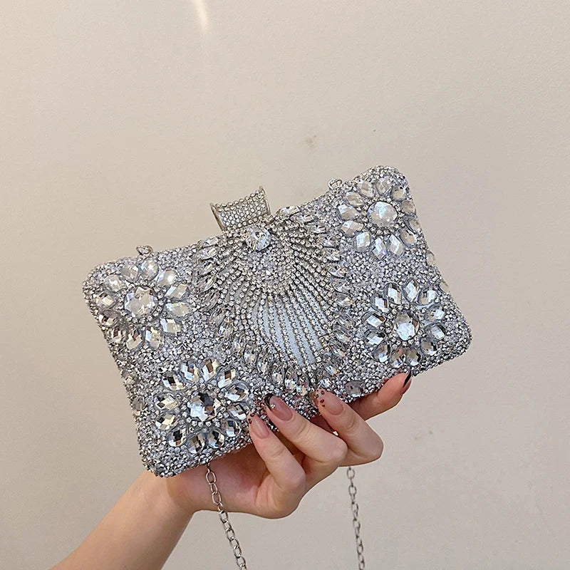 Rhinestone Gemstone Crossbody Clutch