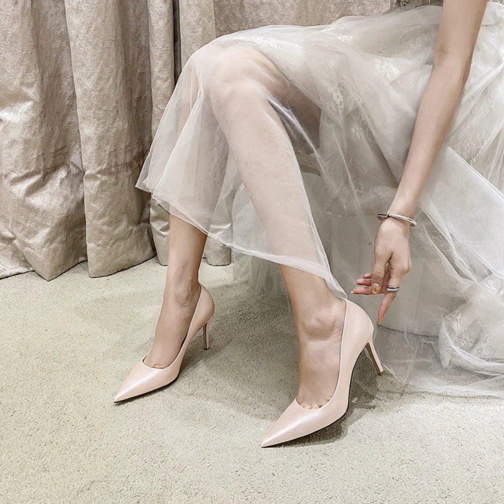 Pumps Women Shoes Wedding Shoes White High Heels Women's Satin Bridal Shoe Bridesmaid Shoes Large Size 42 43