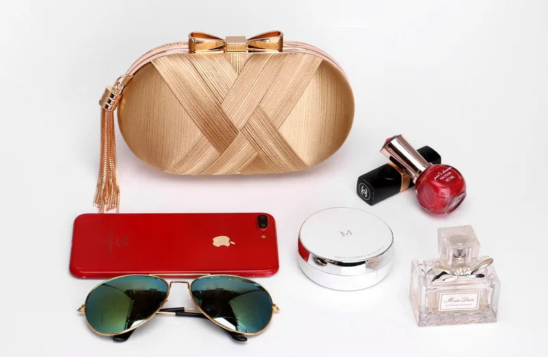 Clutch Bag for Women Elegant Tassel Lightweight Sparkling Compact for Party Wedding Evening