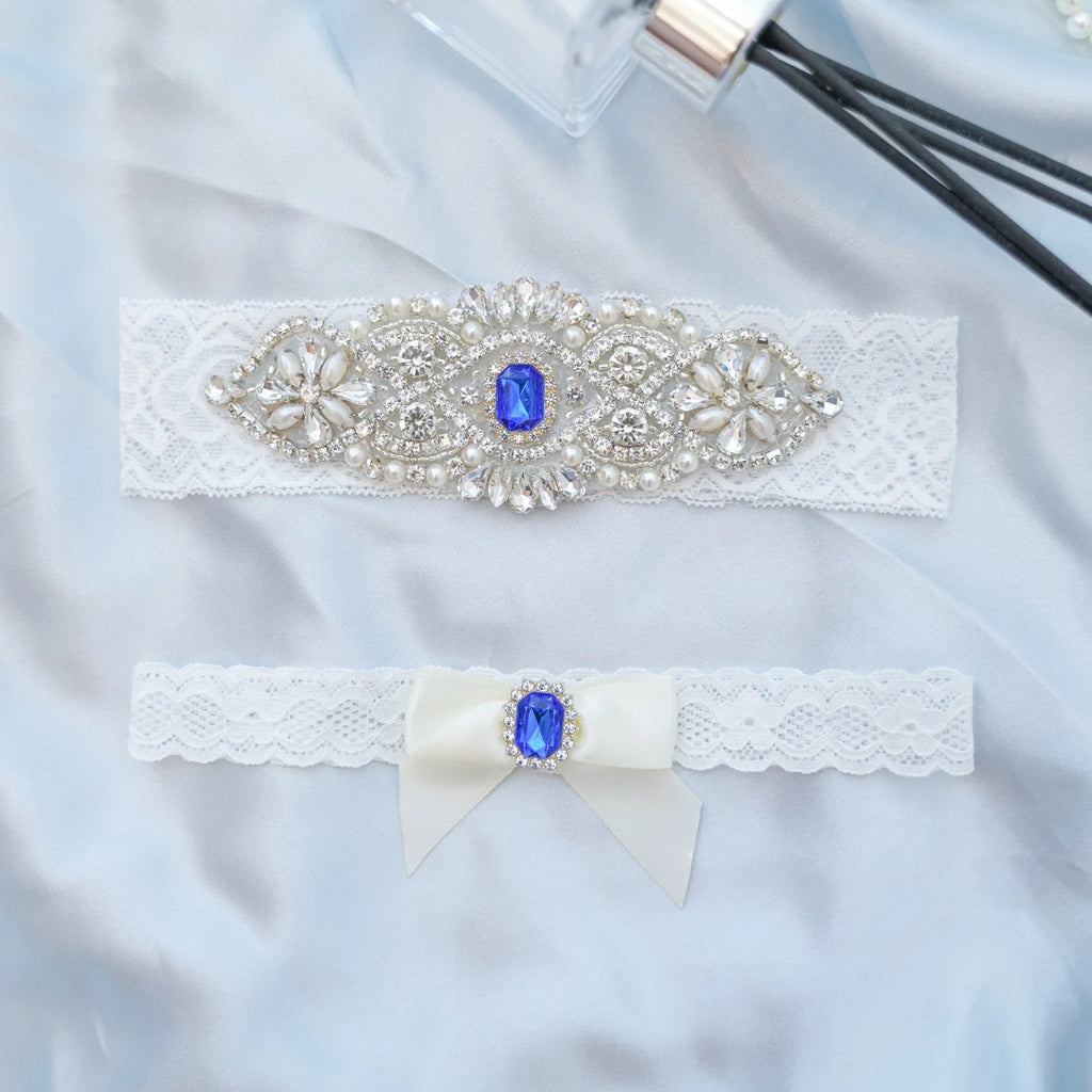 Shinny Crystals Pearls Wedding Garter Belt Bride Cosplay Party Accessories  Lace Elastic Leg Ring Bridal Leg Garter