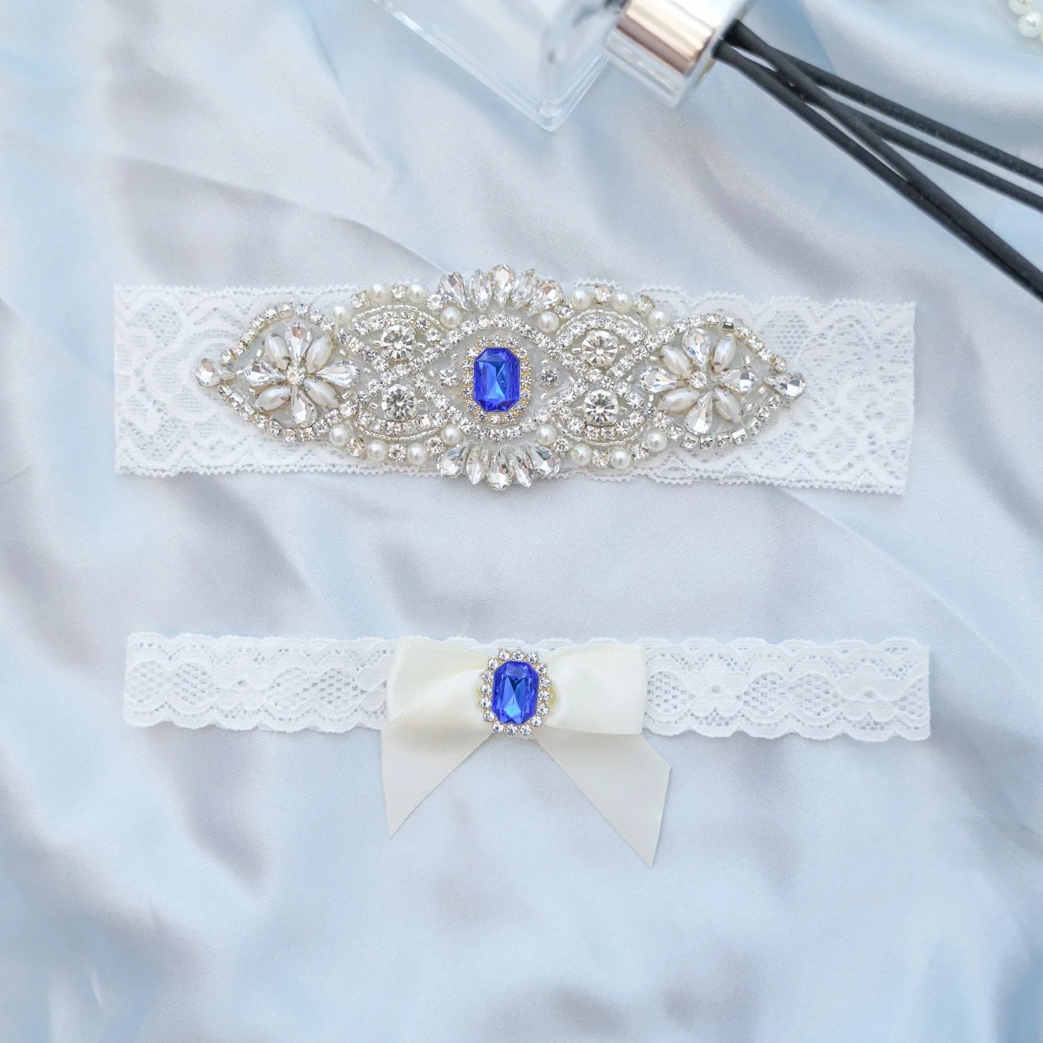 Shinny Crystals Pearls Wedding Garter Belt Bride Cosplay Party Accessories  Lace Elastic Leg Ring Bridal Leg Garter