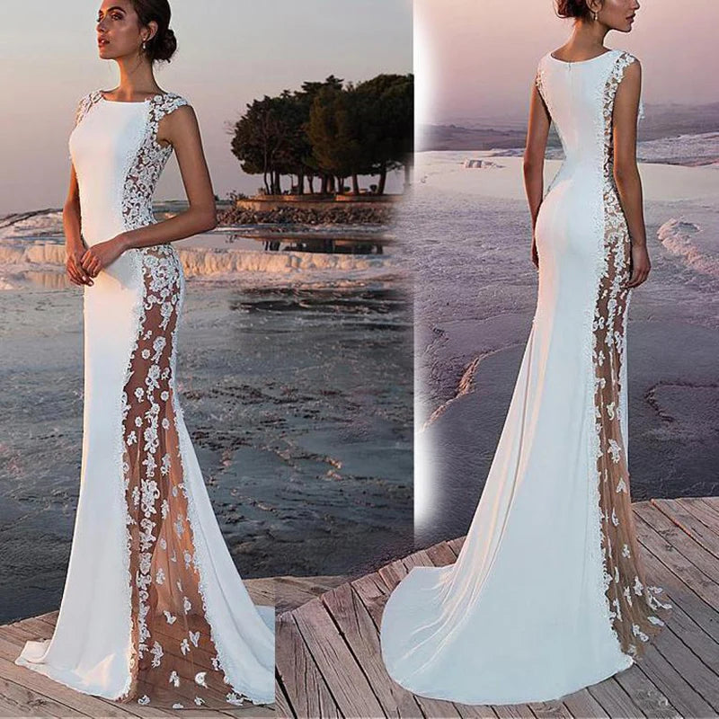 Fitted Ivory Lace Bridesmaid Gown
