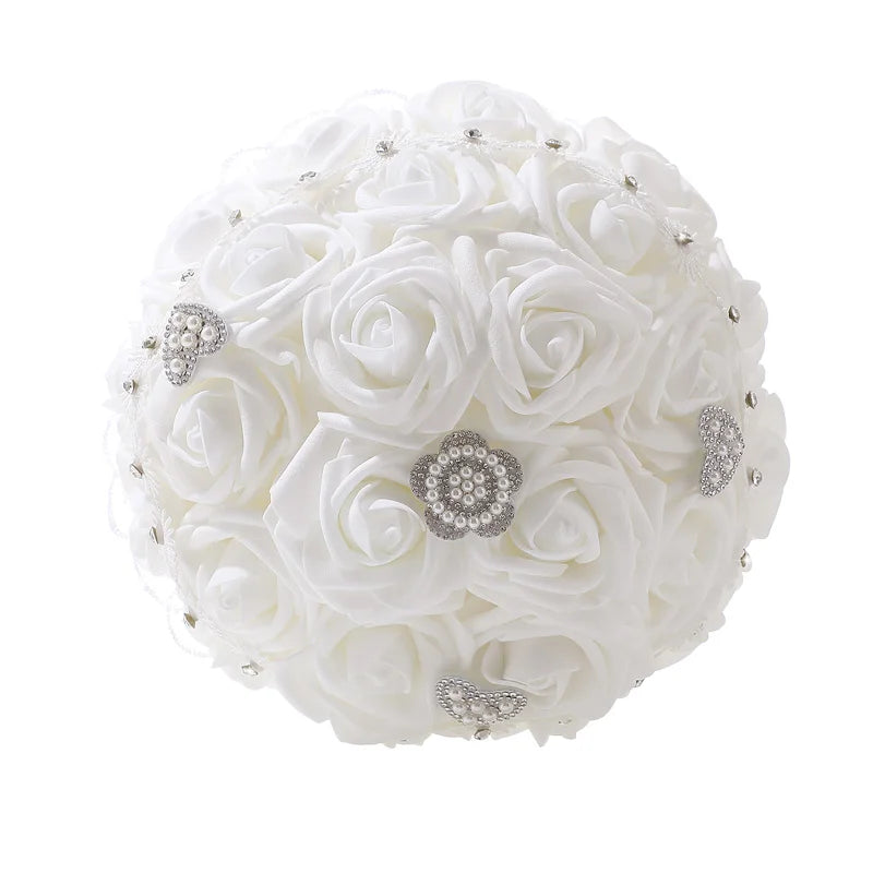 Beautiful Wedding Bouquet Bridal Bridesmaid Flower Wedding Bouquet Artificial Flower Bouquet White Bridal Bouquets