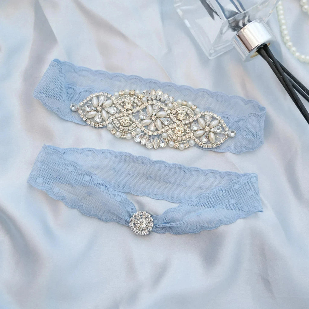 Shinny Pearls Crystals Wedding Garter for Bride Leg Ring Loop Thigh Leg Garter  For Wedding Bridal  Accessories