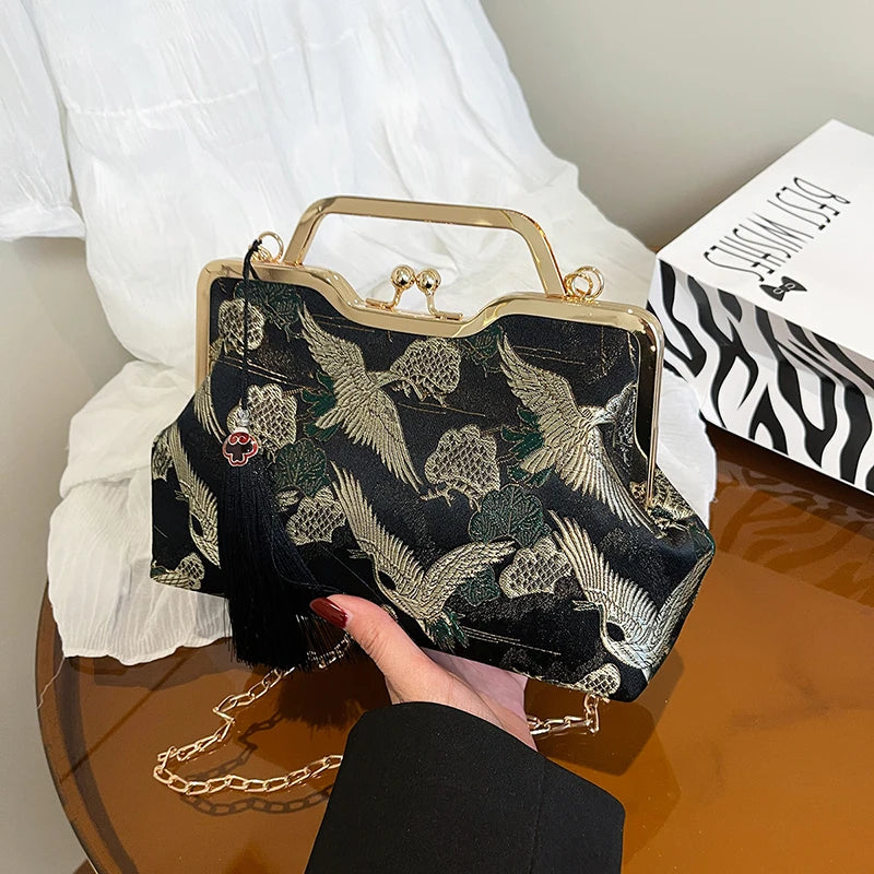 Vintage Tassel Shoulder Clutch