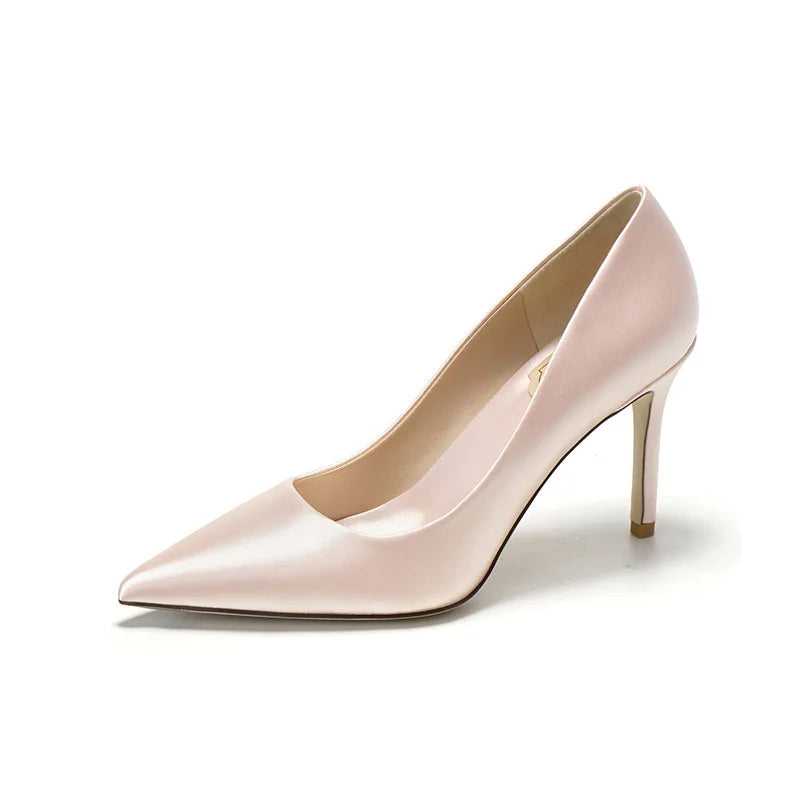 Pumps Women Shoes Wedding Shoes White High Heels Women's Satin Bridal Shoe Bridesmaid Shoes Large Size 42 43