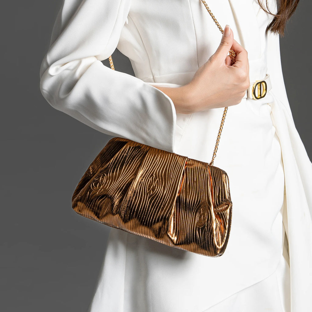 Golden Designer Evening Clutch