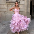 Vintage Floral Tea Length Prom Dress