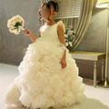 White Flower Girl Tulle Appliqué Dress
