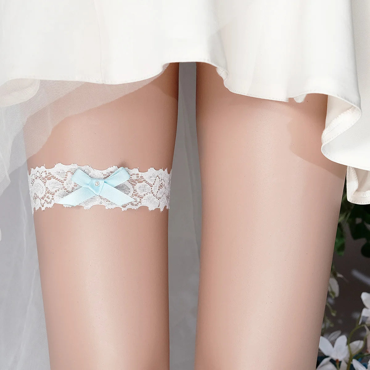 Rhinestone Wedding Garter Bride Accessories Women Silver Color Crystal Flower Bridal Suspenders for Party Dresses Gift