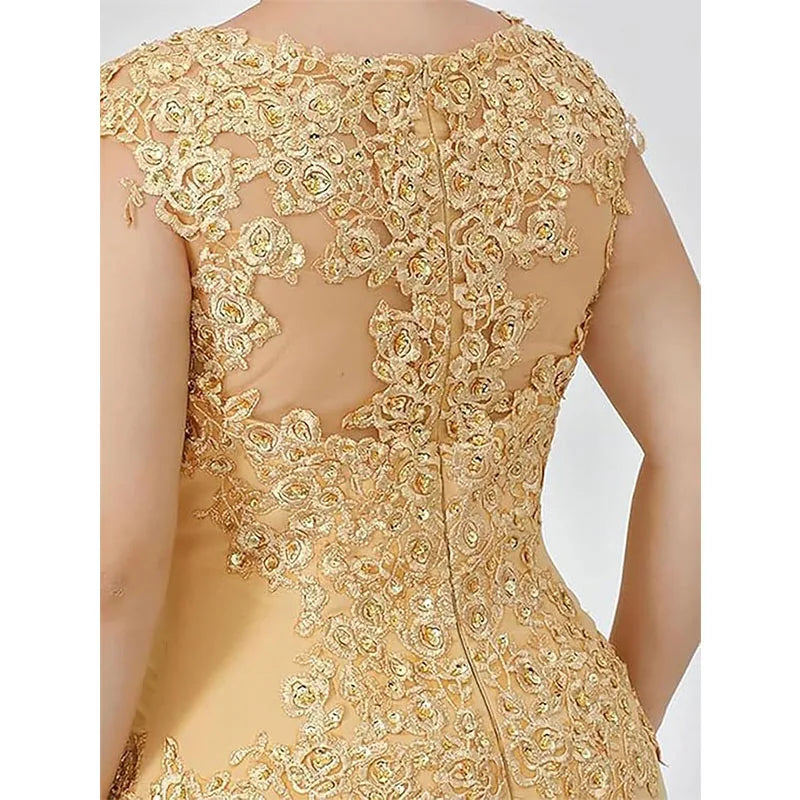 Mother of The Bride Dresses Plus Size - Appliqued Chiffon Formal Wedding Guest Dresses