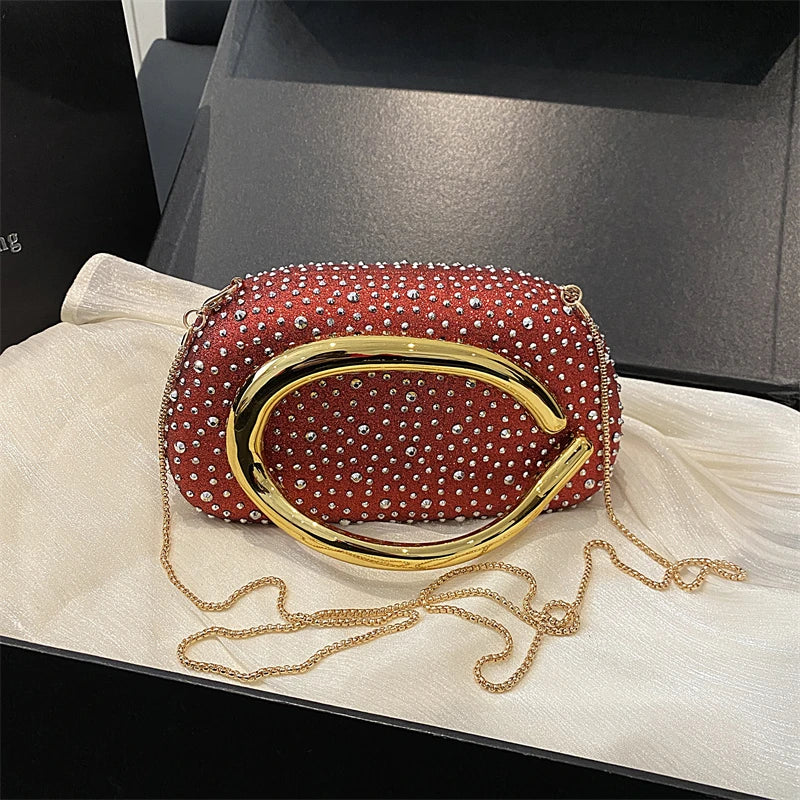 Red Wedding Evening Clutch Bag For Women Luxury Silver Gold Fashinon Party Purse And Handbag Trend Lady Lipstick Crossbody Bag