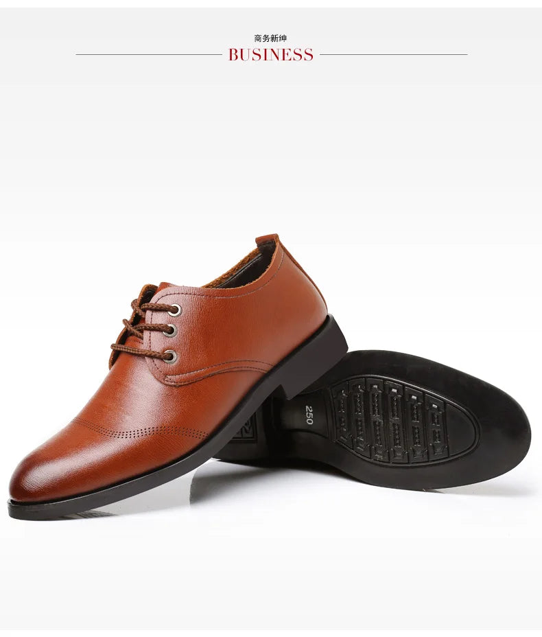 Mens Formal Business Oxford Shoes Classic Leather Dress Shoes for Wedding and Office