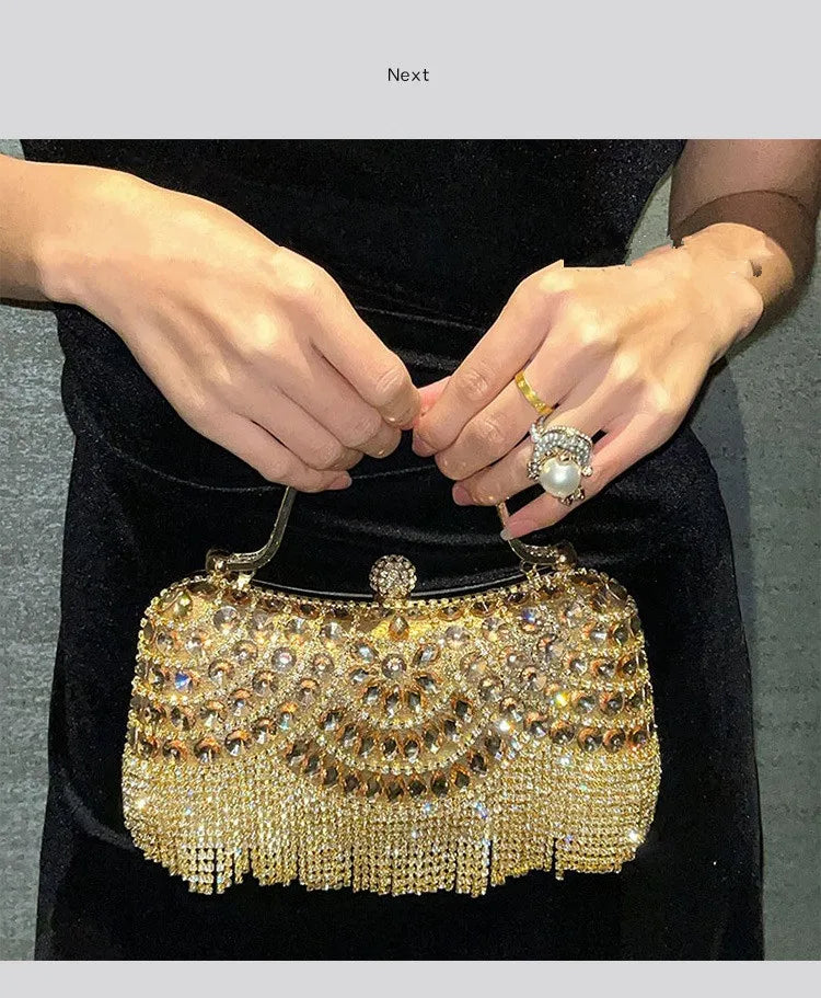 Golden Tassel Bridal Clutch