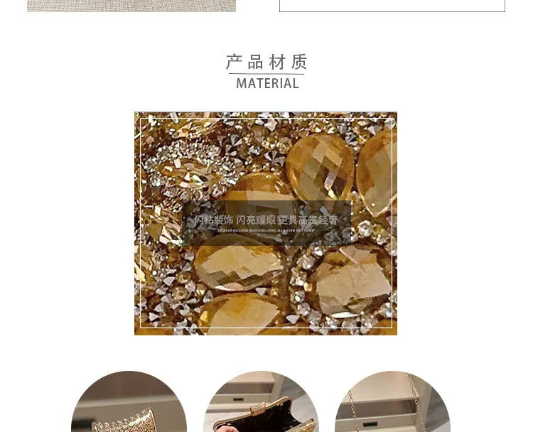 Choice Rhinestone Beaded Clutch Evening Bag Women Wedding Party Purse Evening Banquet Bag European Exquisite Bridal Purse para