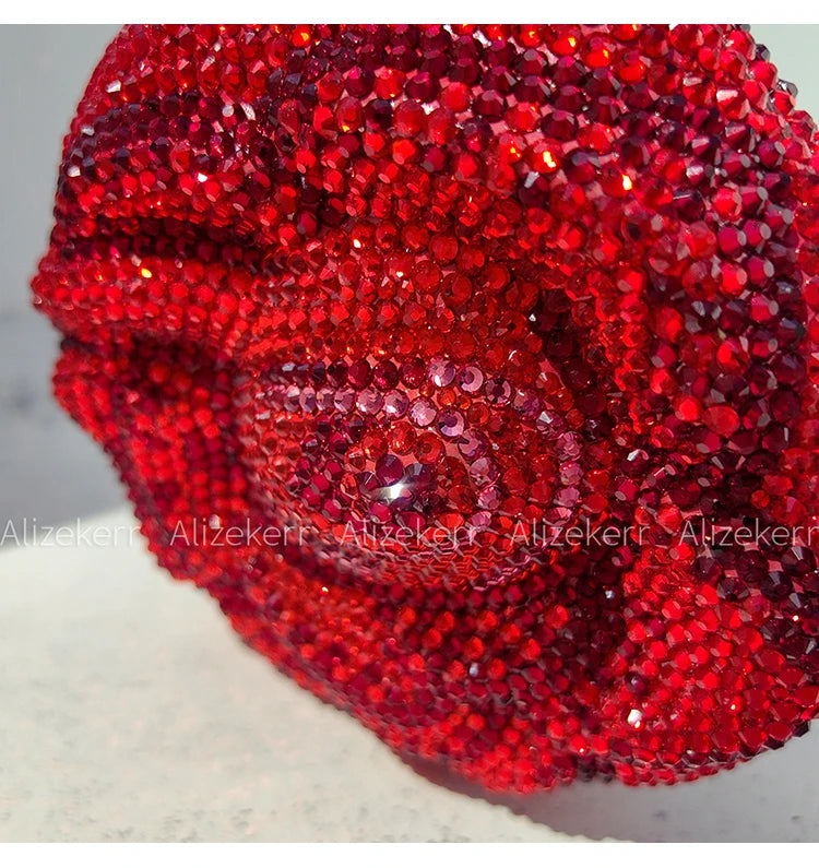 Rose-Shaped Flower Evening Clutch