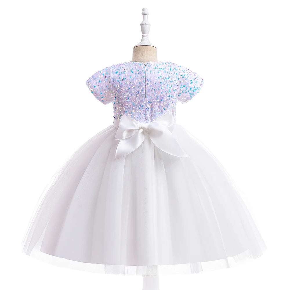 Sequin Bow Party Dress for Girls