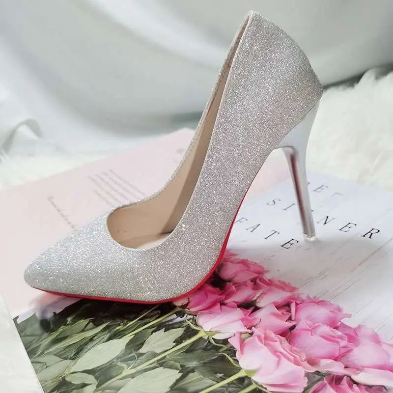 2026 Fashion High Heels 35-45 Plus Size Women Shoes 12cm Thin Stiletto Banquet Wedding Shoes Sexy Pointed Toe Ladies Party Shoes