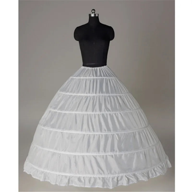6 Hoop 3 Hoop 8 HoopCrinoline Black White Long Wedding Petticoat Ball Gown Dress Underskirt Skirt Half Slips Wedding Accessories