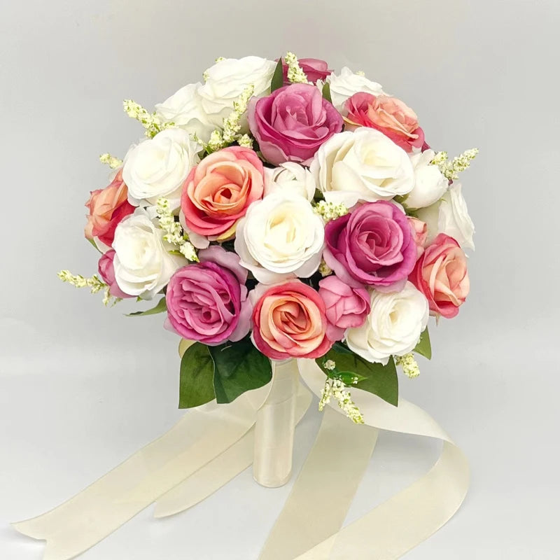 Bride Bouquet Wedding Bouquet Bride Bridesmaid Wedding Accessories Holding Flowers Artificial Natural Rose Wedding Bouquet
