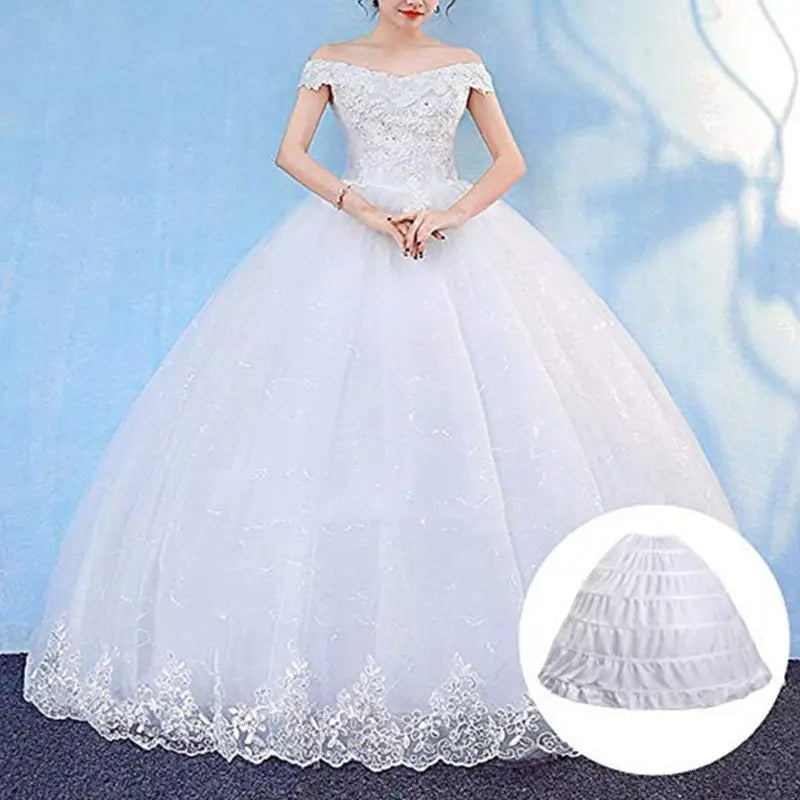 6 Hoop 3 Hoop 8 HoopCrinoline Black White Long Wedding Petticoat Ball Gown Dress Underskirt Skirt Half Slips Wedding Accessories