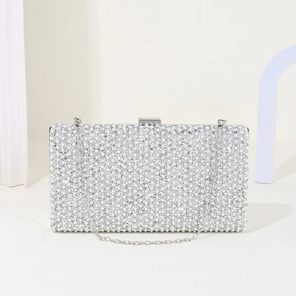 Ladies Evening Bags Clutch Bag Elegant Shiny Hard Metal Buckle Wedding Bridal Dress Evening Bag Banquet Party Handbags