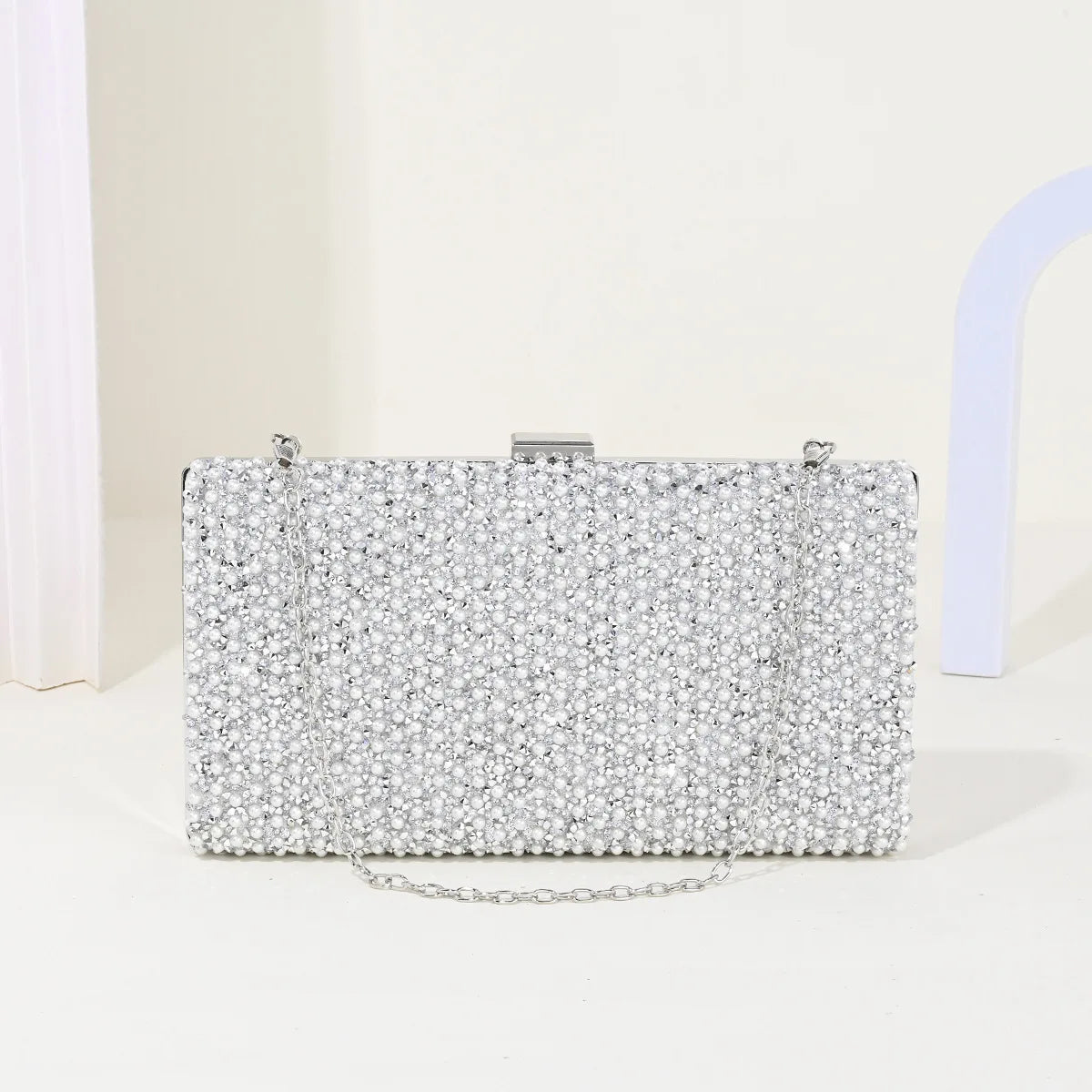 Ladies Evening Bags Clutch Bag Elegant Shiny Hard Metal Buckle Wedding Bridal Dress Evening Bag Banquet Party Handbags