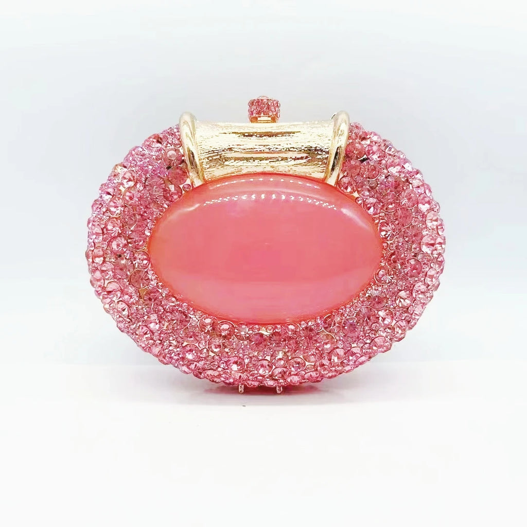 Oval Crystal Bridal Clutch