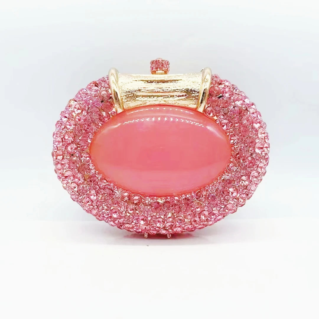Oval Crystal Bridal Clutch