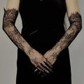 Fairy Long Black Lace Gloves Sexy Mesh Hollow Out Bridal Glove Thin Sunscreen Elbow Gloves Wedding Dress Photography Accessories