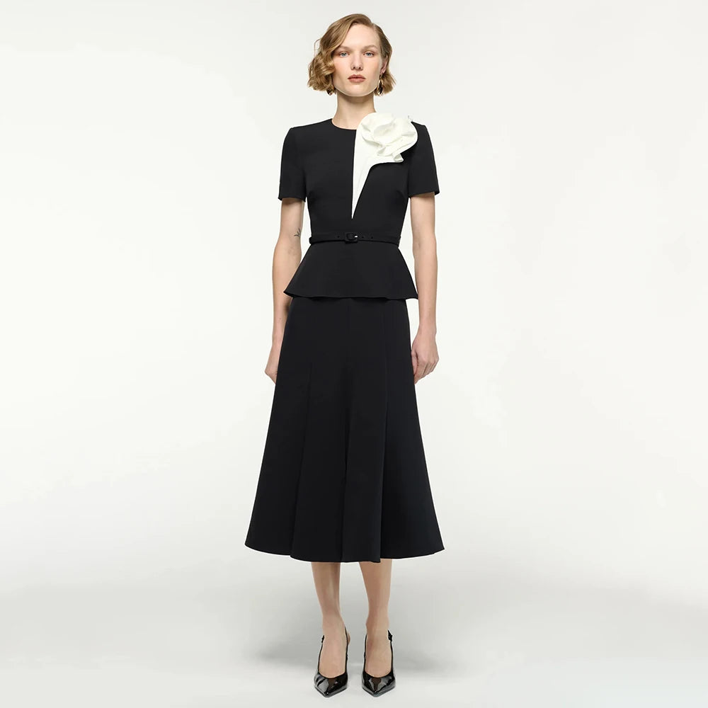 Customized Wedding Guest Dress 2 Pieces Short Sleeves Modern Mother of the Bride Dresses Mermaid Midi Women's Cocktail Gowns