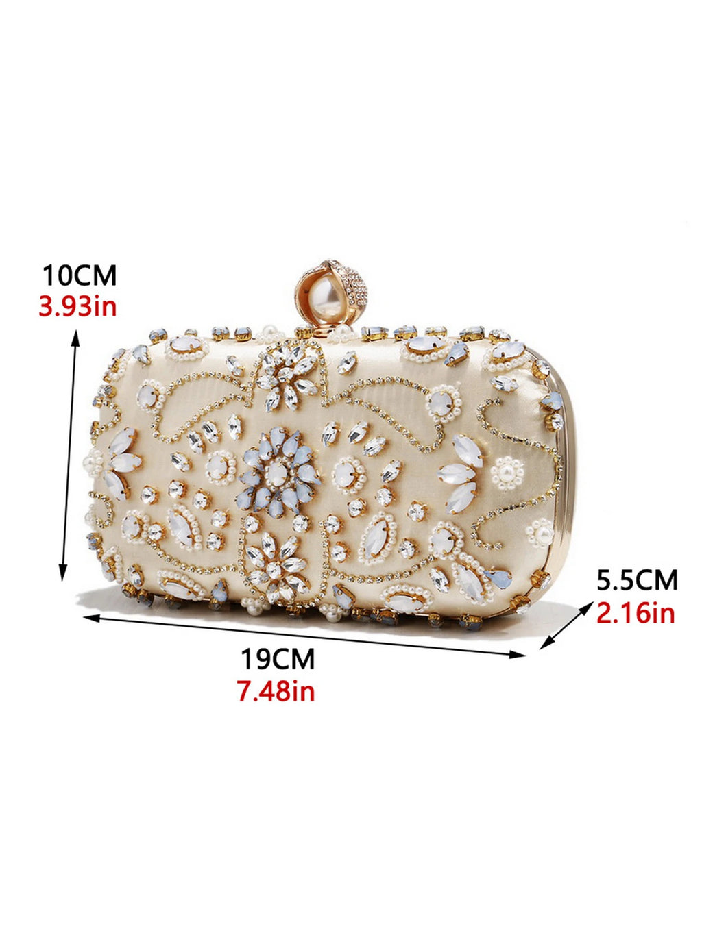 Pearl Beaded Diamond Evening Clutch