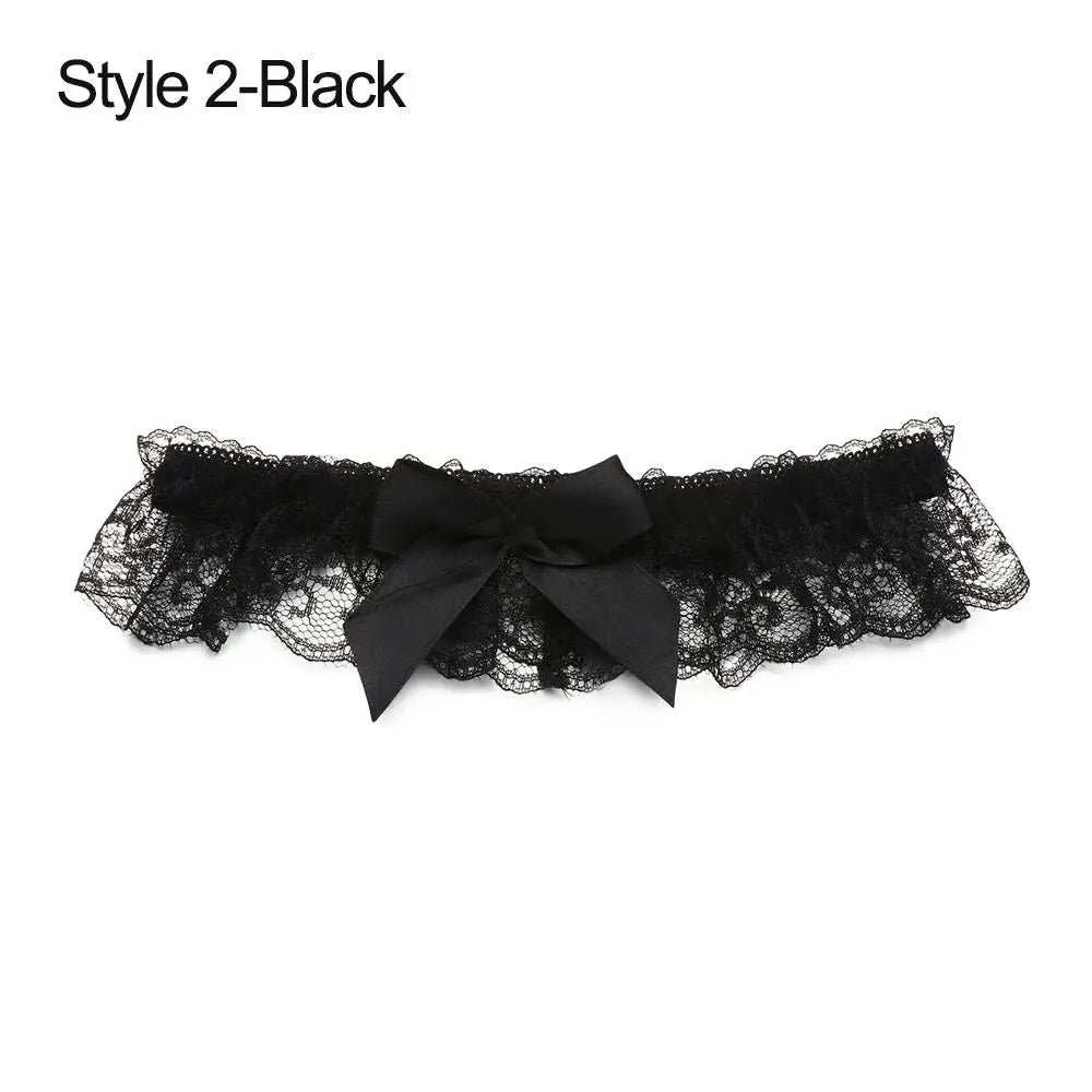 Sexy Fashion Lingerie Garter Belt Wedding Bride Leg Garter Cosplay Party Accessories Bowknot Lace Elastic Leg Ring