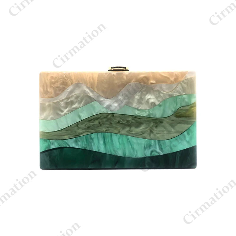 Acrylic Evening Bag Brand Luxury Designer Women New Handbags Boho Bridal Clutch Party Fashion Wallet Elegant Shoulder Crossbody