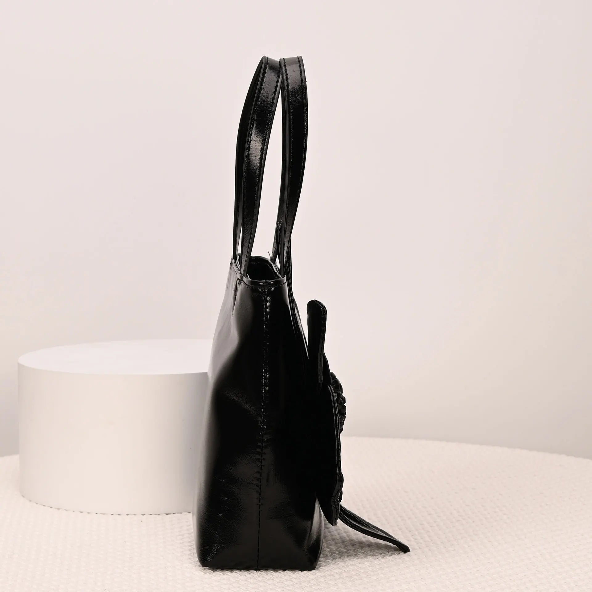 3D Floral Soft PU Leather Women Bucket Handbag Wedding Purse Dress Party Evening Bridal Clutch Bag