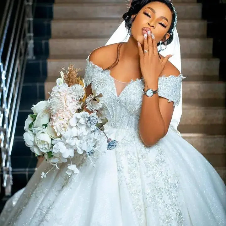 Sweetheart Beaded Trailing Bridal Gown
