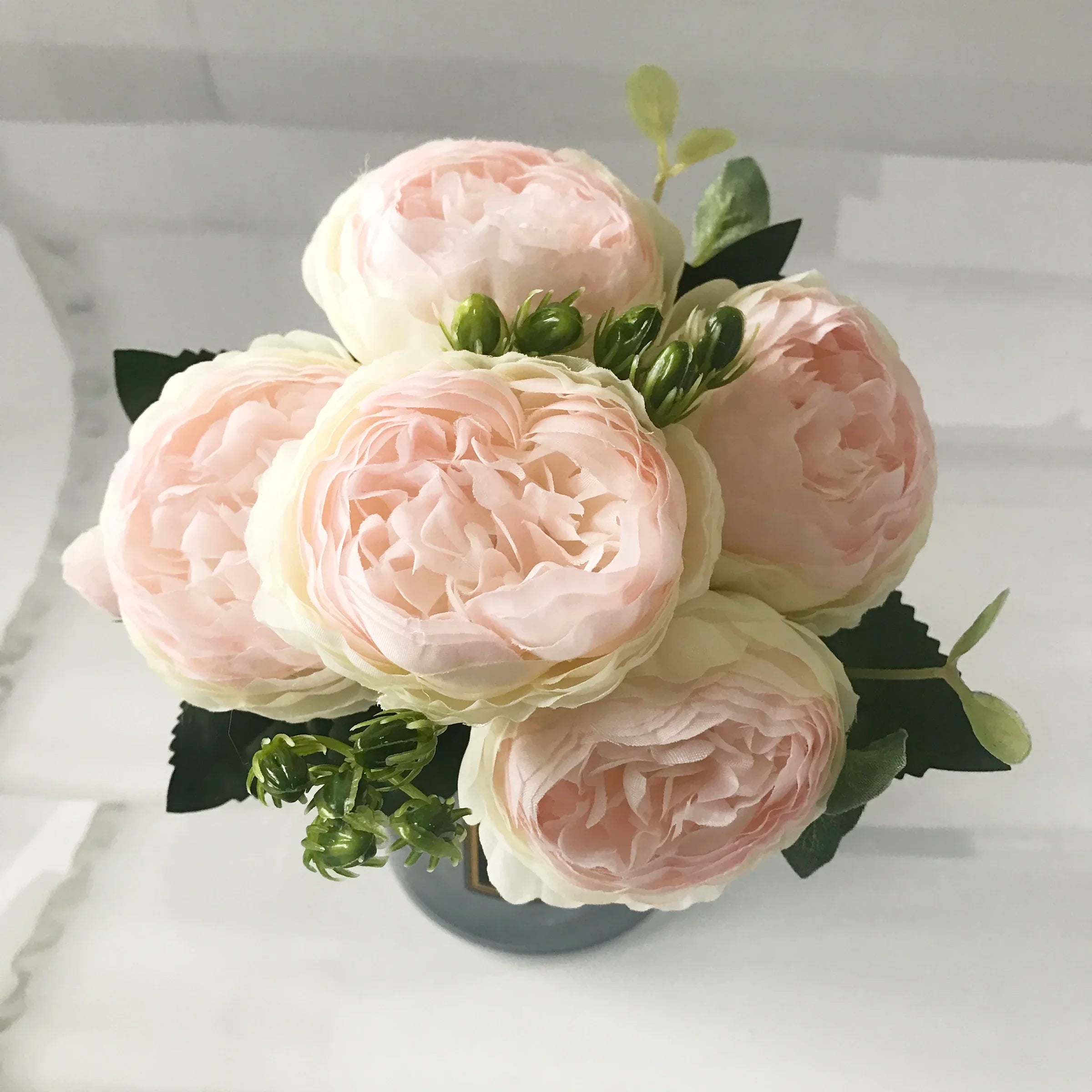 Silk Peony and Gypsophila Bouquet