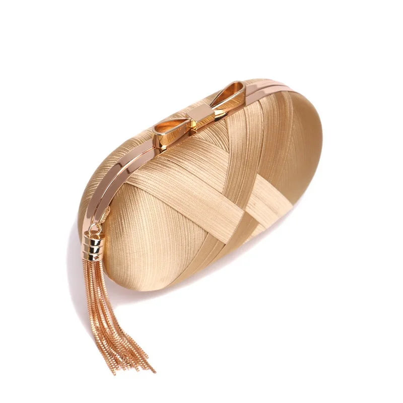 Clutch Bag for Women Elegant Tassel Lightweight Sparkling Compact for Party Wedding Evening