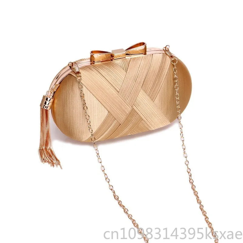Clutch Bag for Women Elegant Tassel Lightweight Sparkling Compact for Party Wedding Evening
