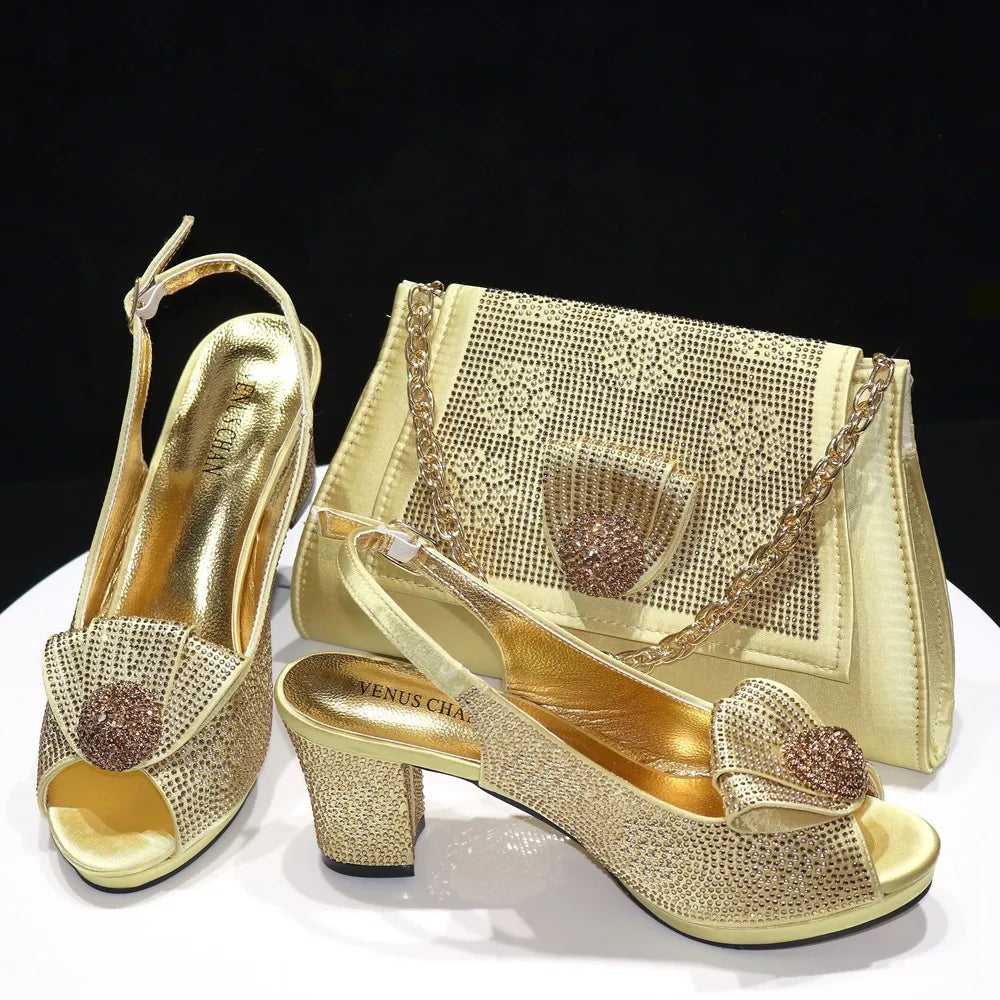 Diamond Wedding Shoe & Bag Set