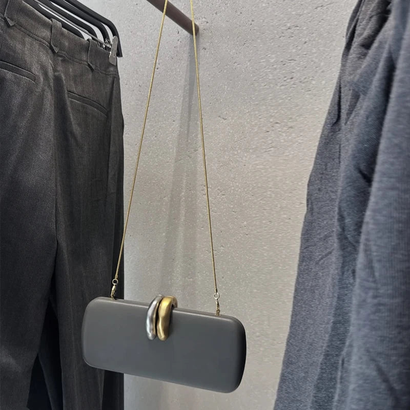 Box Rigid Metal Detail Clutch