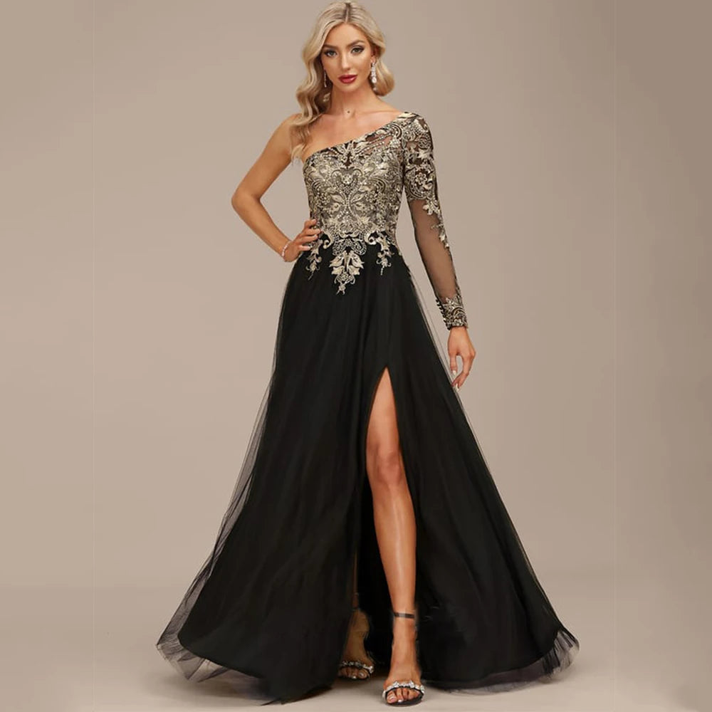 Side Slit Mother of the Bride Dresses Exquisit A Line Long Wedding Guest Gowns Soft Tulle Elegant Dress Women Wedding Party