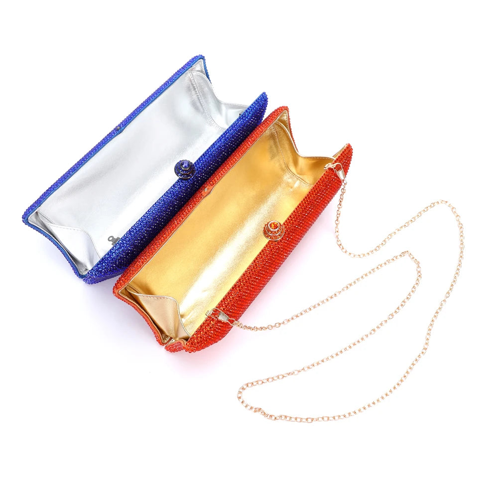 XIYUAN 25 Colors Best Selling Diamond Woman Handbag Crystal Gala Dinner Party Evening Purse Colorful Wedding Bridal Clutch Bag